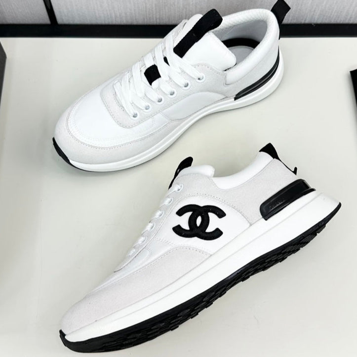 CC Sneaker Black White Cowhide Suede 789077