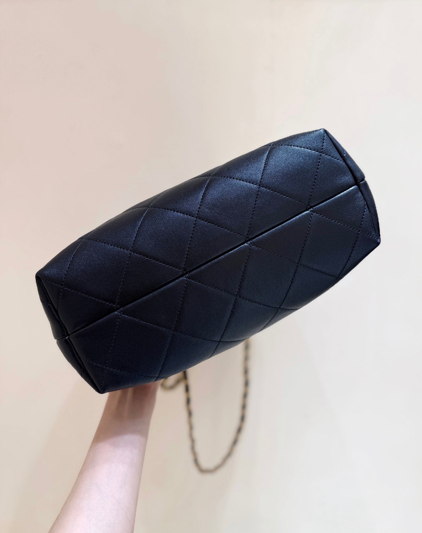 CC 25A Hobo Gray Black Suede Lambskin
