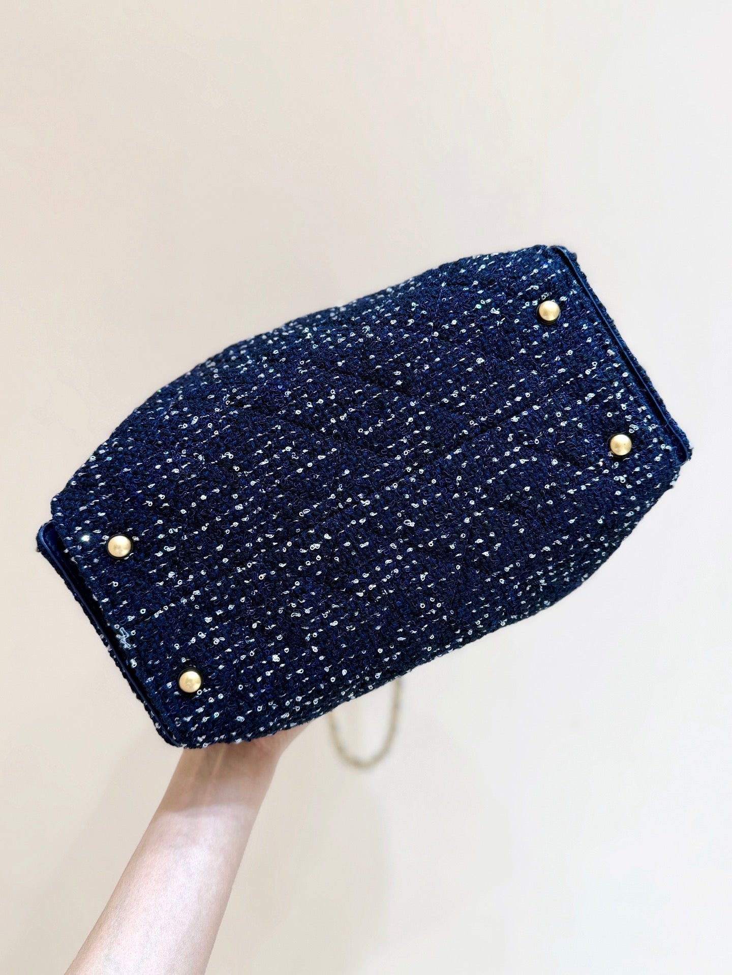 CC 25s Hobo Bag Dark Blue  Tweed Wool
