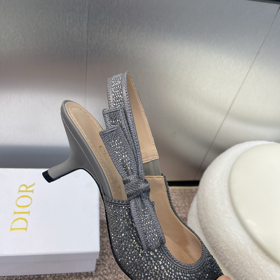 cd slingback pump 65 opaque black calfskin resin pearl