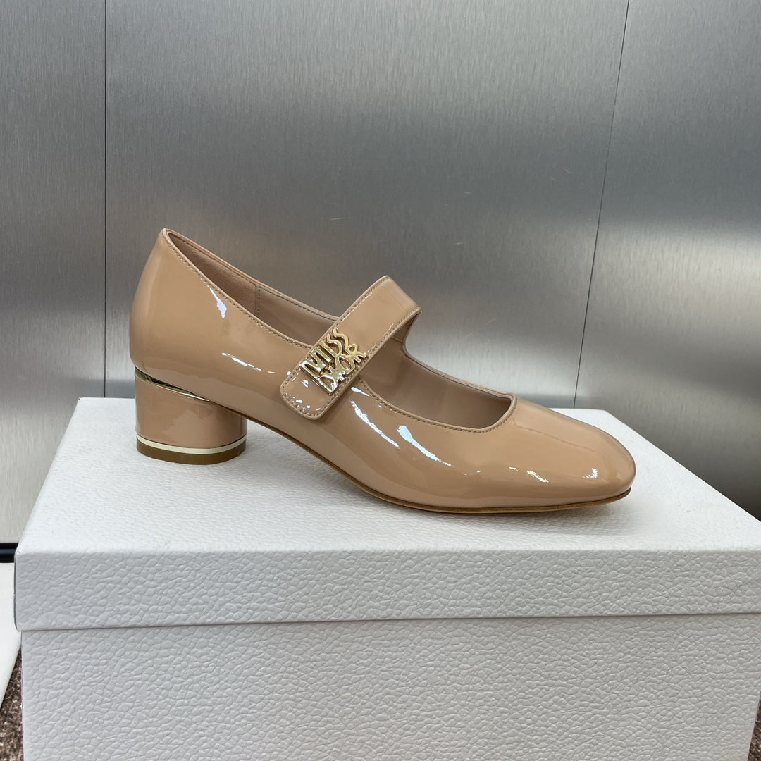 CD Miss Dior Pump 35mm Glossy Beige Lambskin