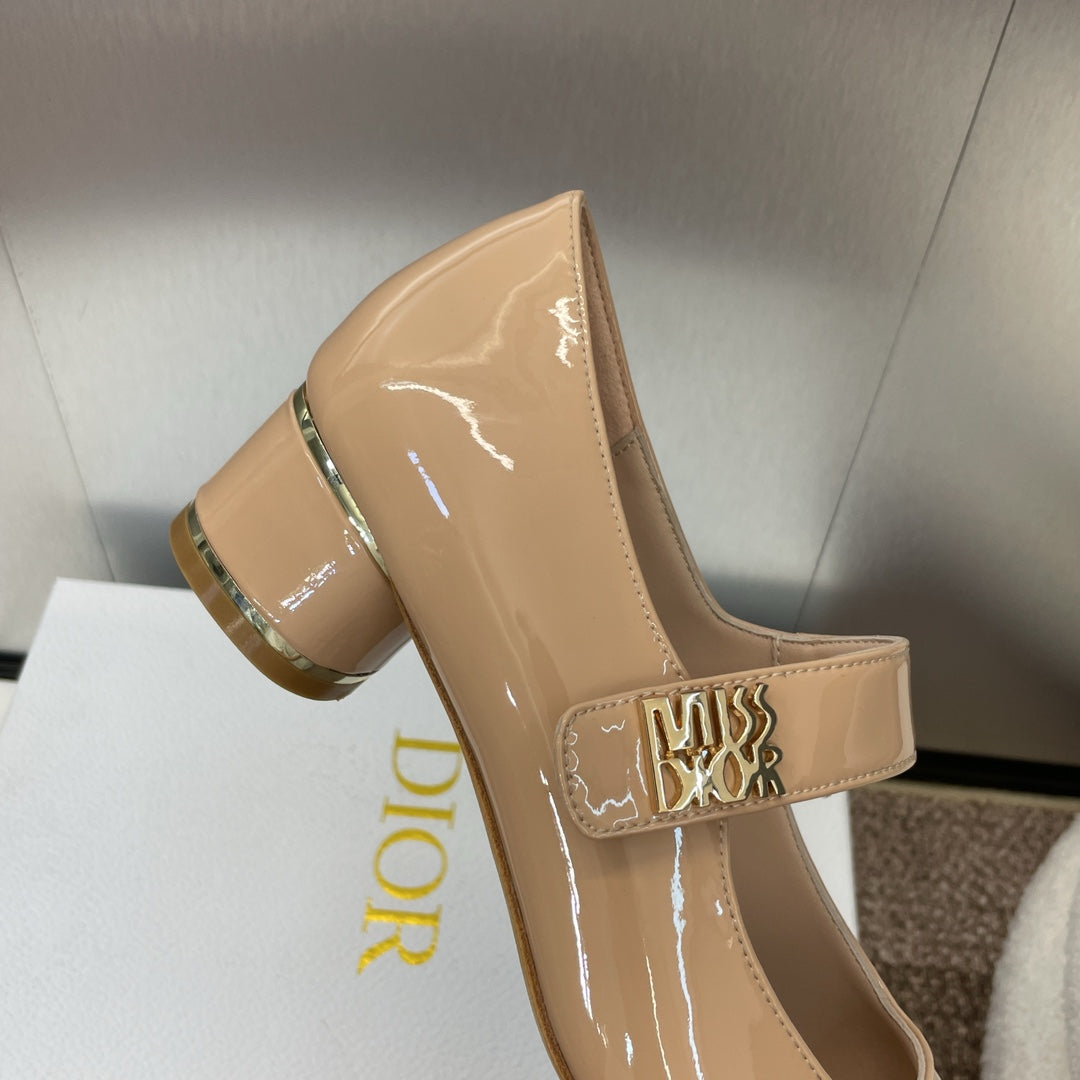 CD Miss Dior Pump 35mm Glossy Beige Lambskin