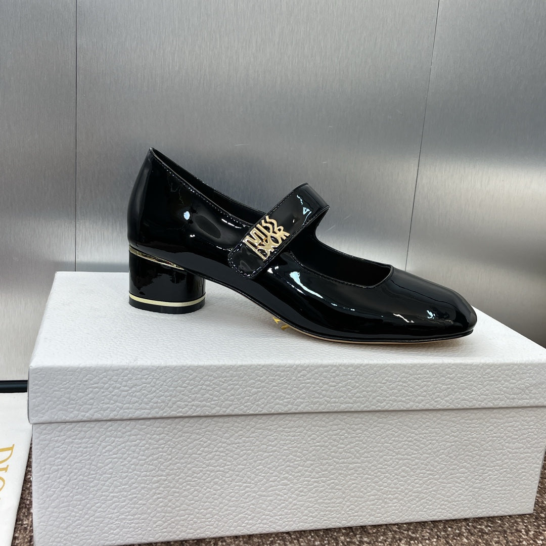 CD Miss Dior Pump 35mm Glossy Black Lambskin
