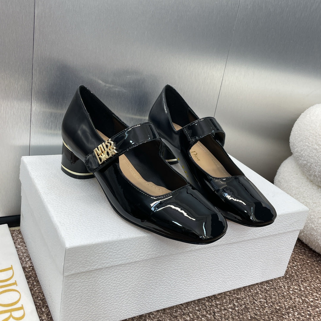 CD Miss Dior Pump 35mm Glossy Black Lambskin