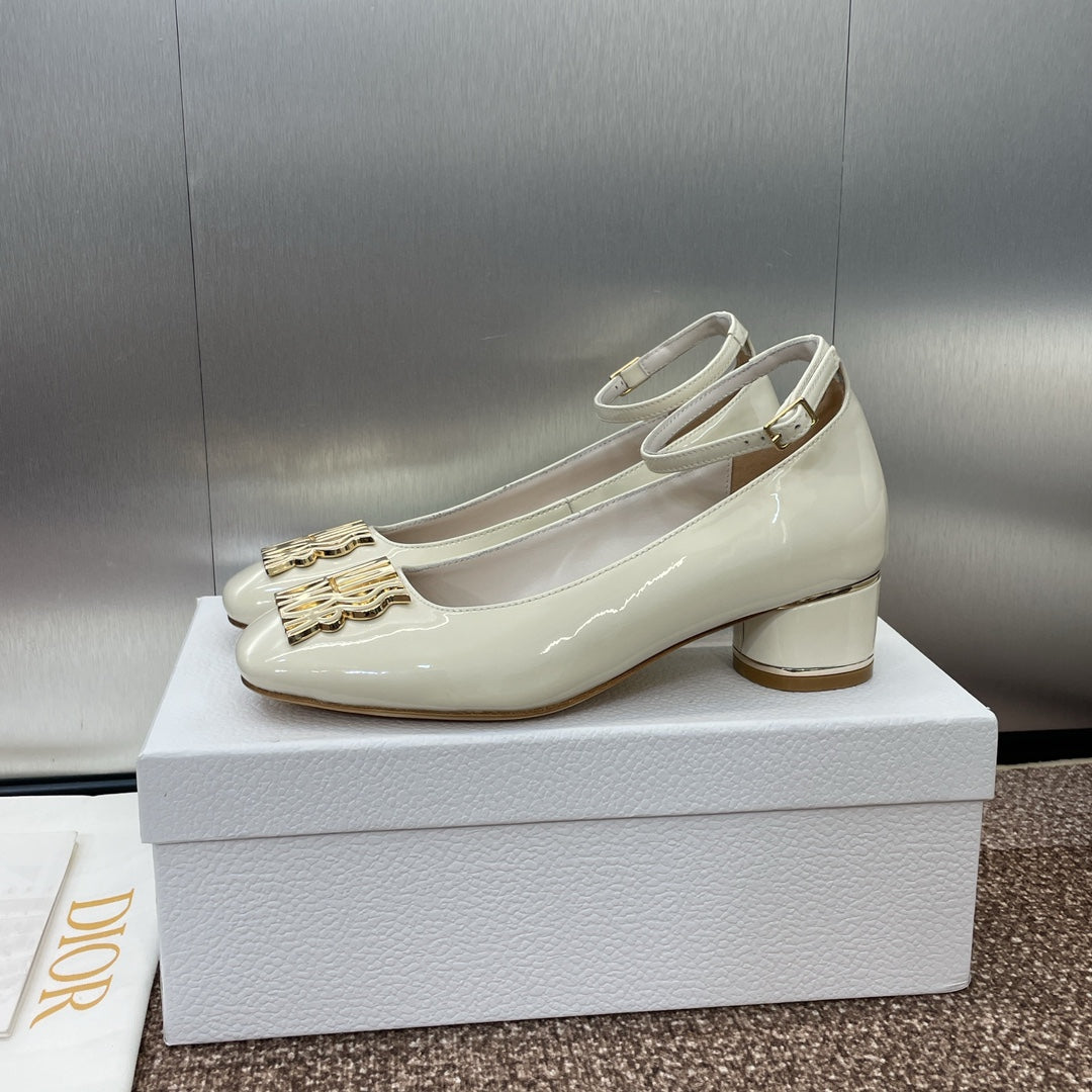 CD Miss Dior Pump 35mm Glossy White Cowhide