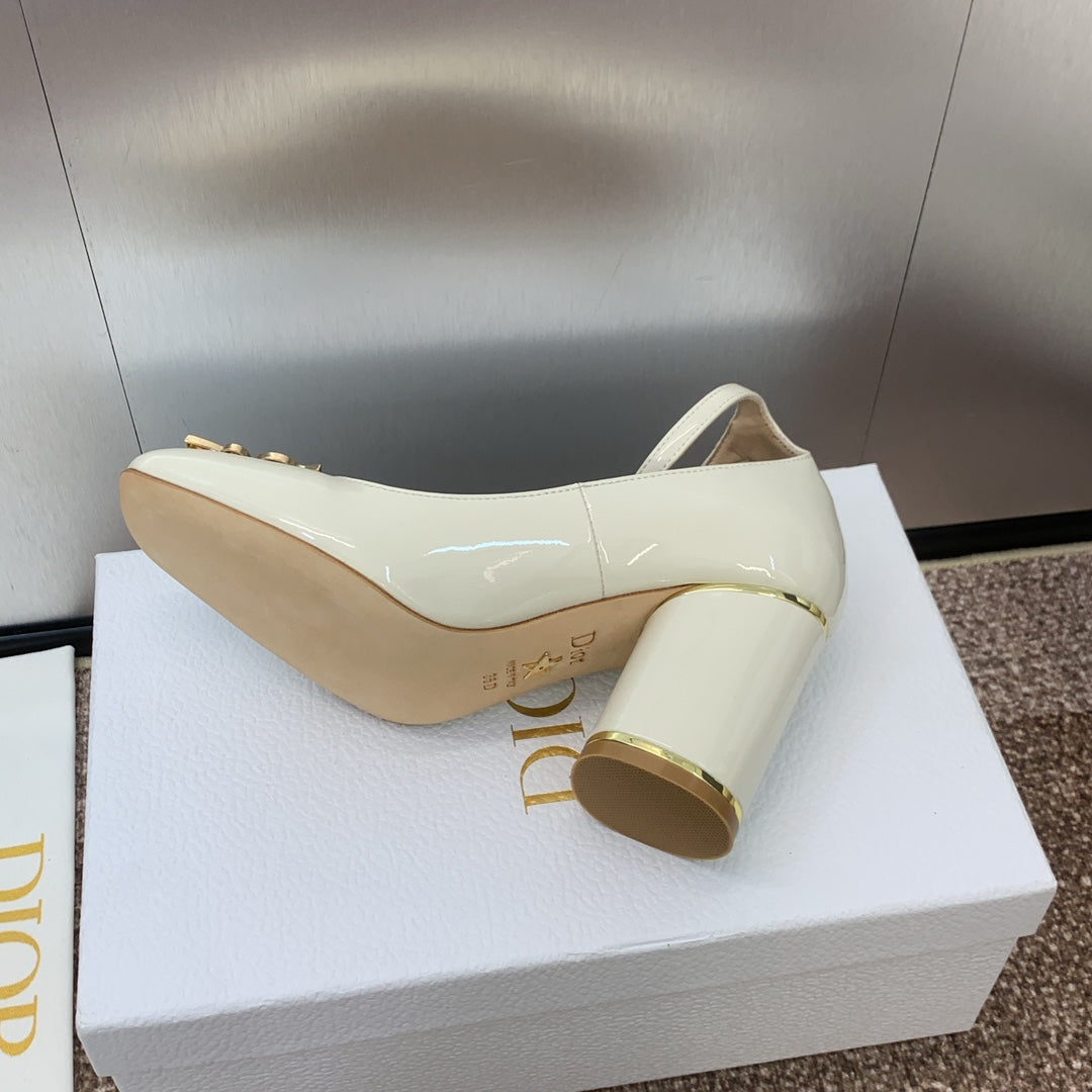 CD Miss Dior Pump 85mm Glossy White Cowhide