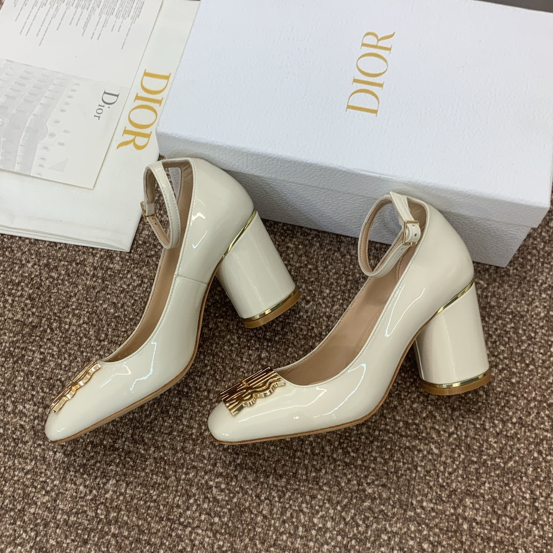 CD Miss Dior Pump 85mm Glossy White Cowhide