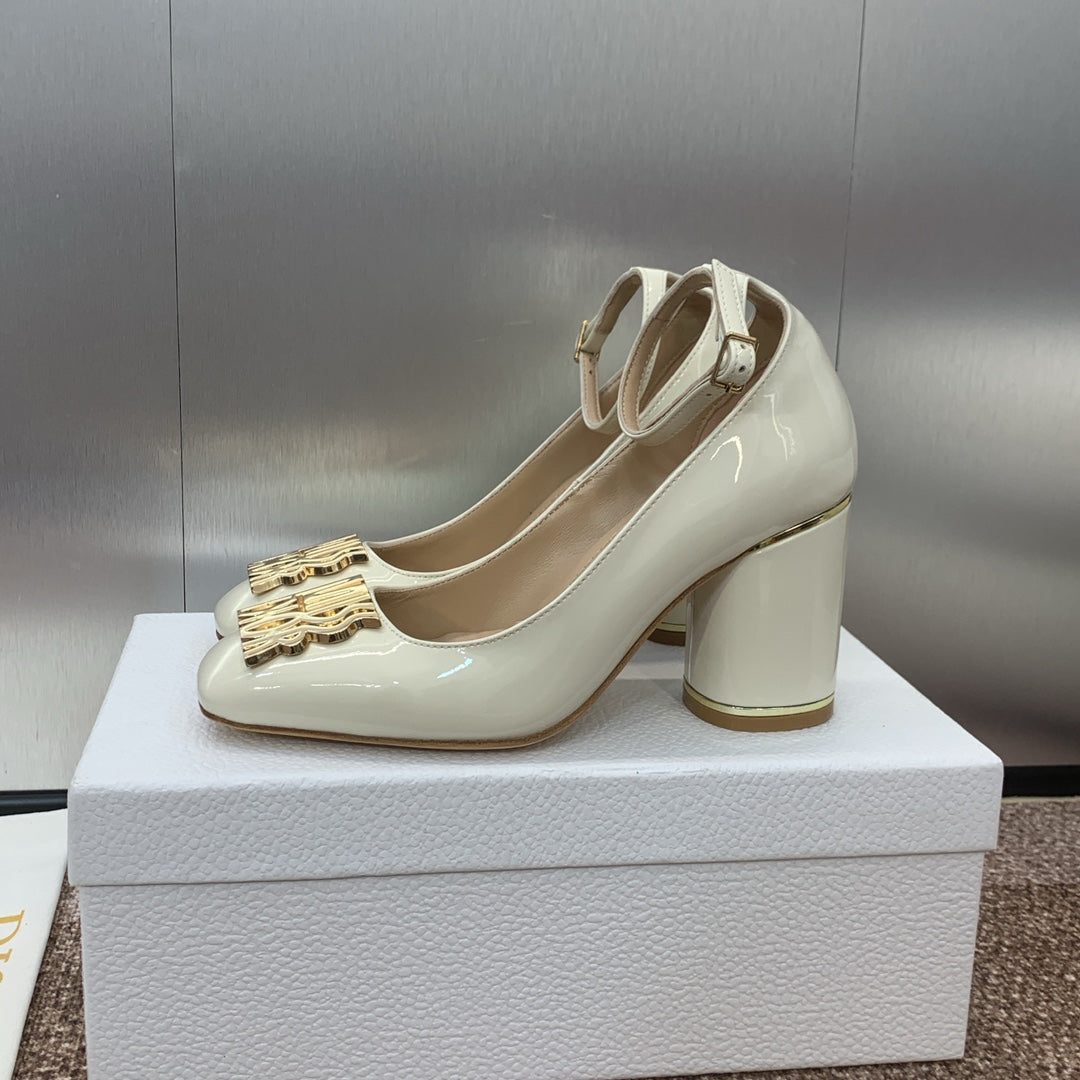 CD Miss Dior Pump 85mm Glossy White Cowhide