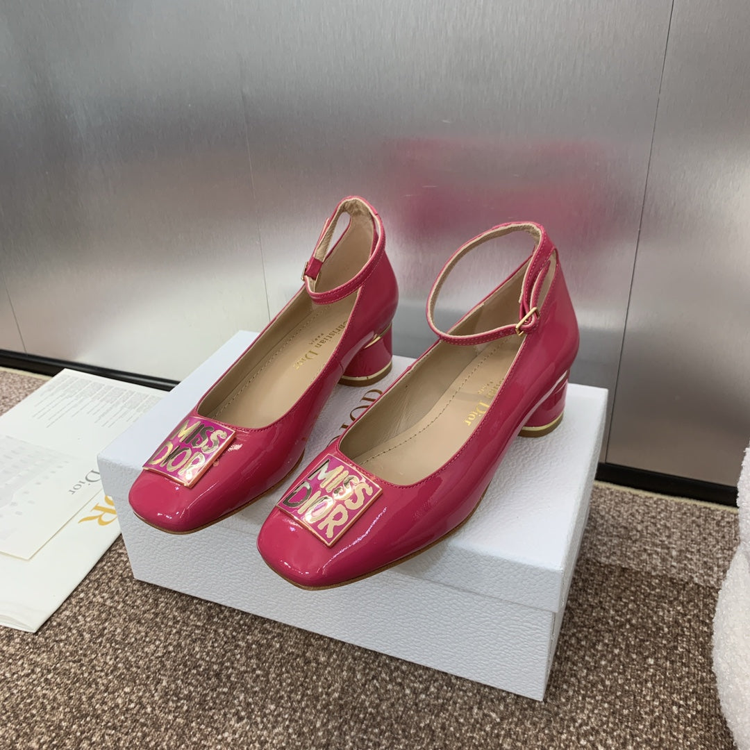CD Miss Dior Pump 35mm Glossy Pink Cowhide