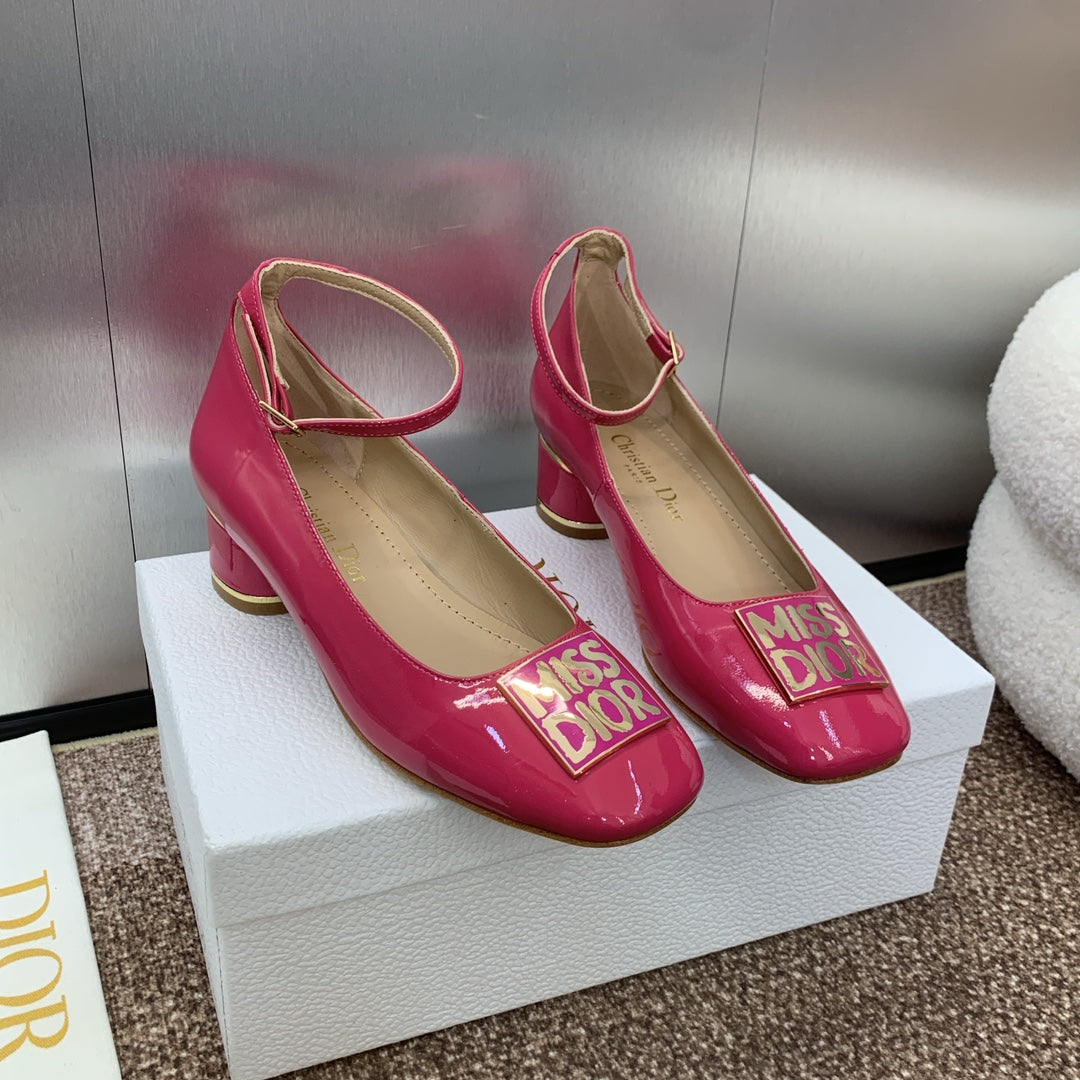 CD Miss Dior Pump 35mm Glossy Pink Cowhide