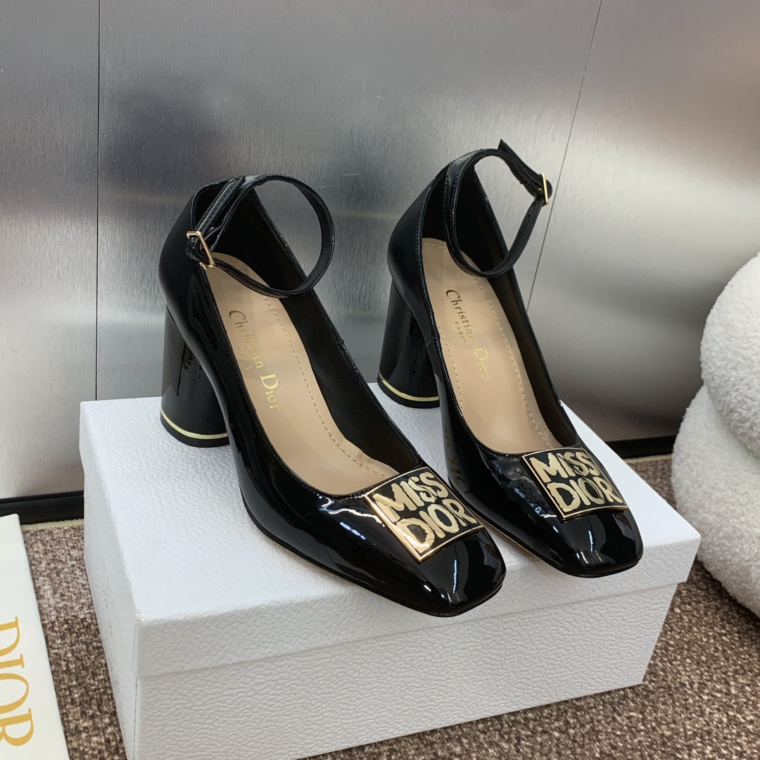 CD Miss Dior Pump 85mm Glossy Black Cowhide