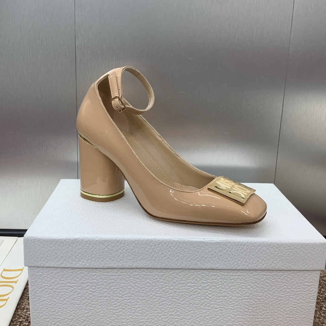 CD Miss Dior Pump 85mm Glossy Beige Cowhide