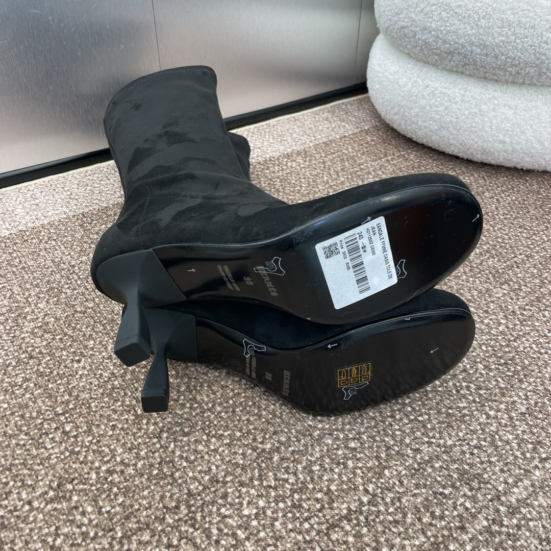 HM High Boots 75mm In Black Suede 975151