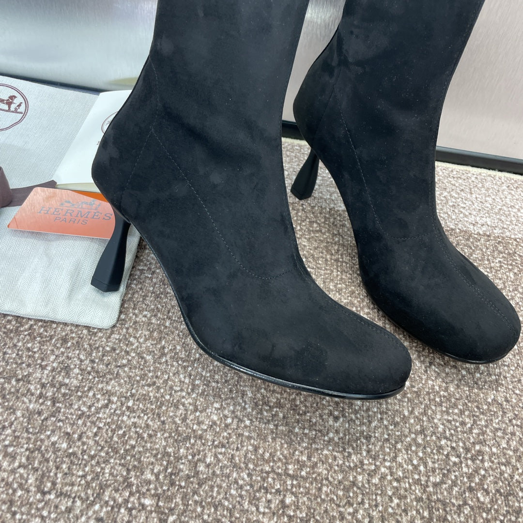 HM High Boots 75mm In Black Suede 975151