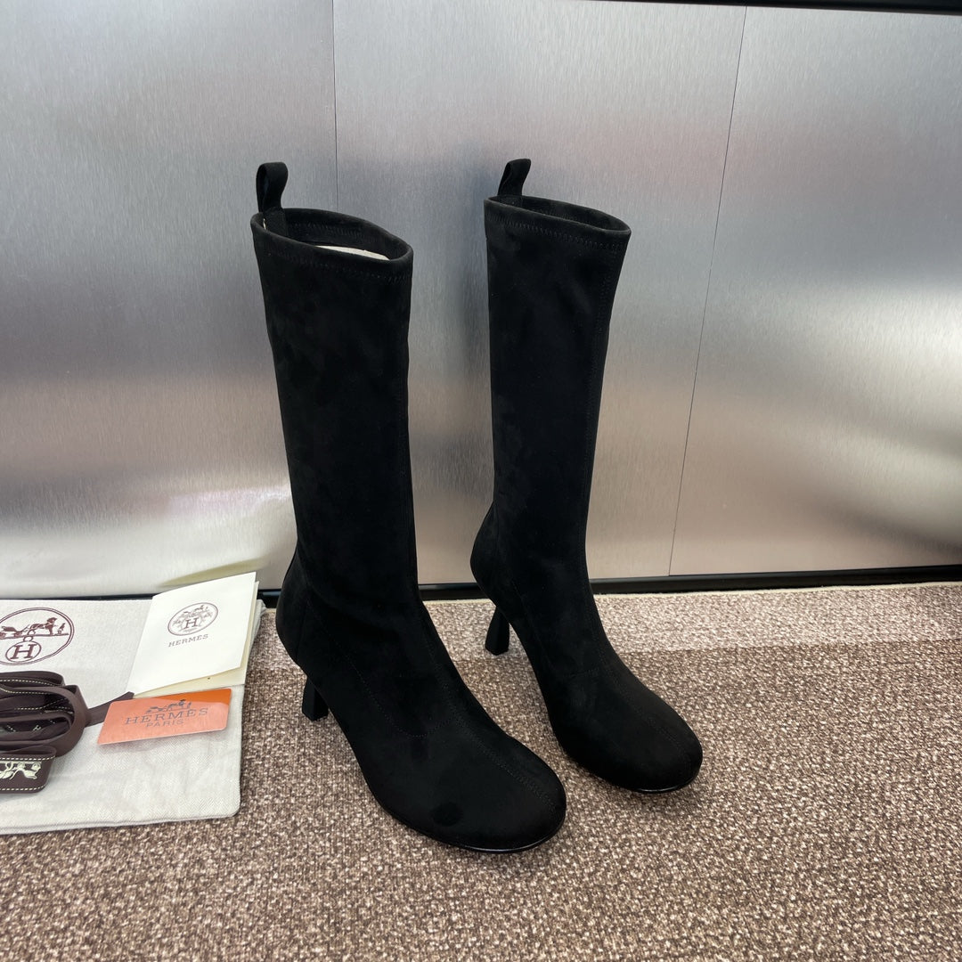 HM High Boots 75mm In Black Suede 975151