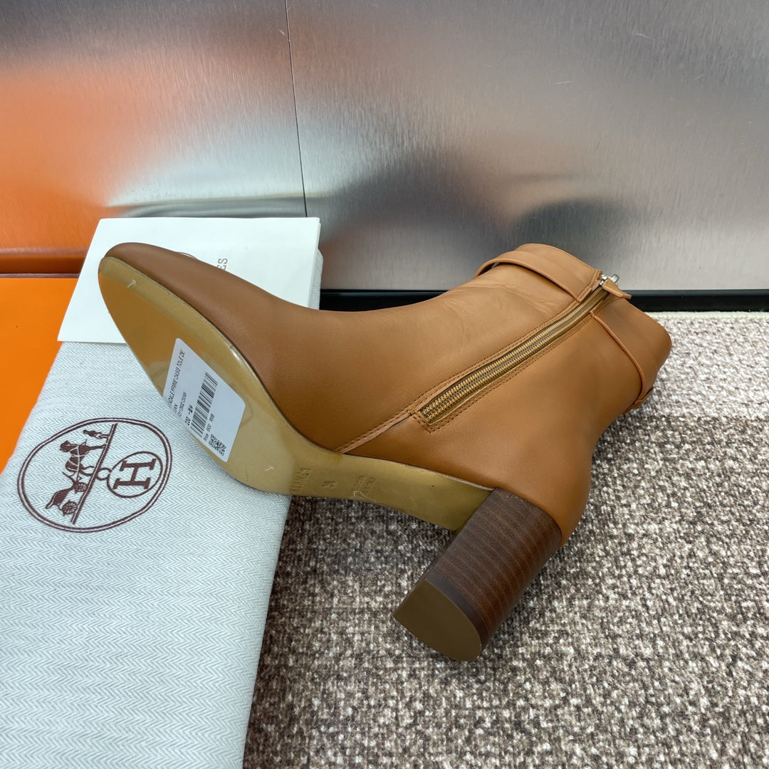 HM Saint Germain Ankle Boot 65mm In Gingerbread Calfskin  975167