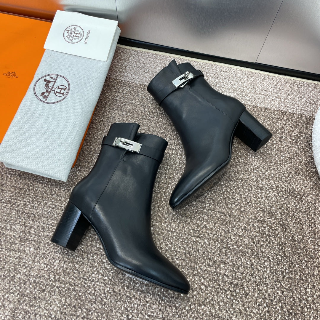 HM Saint Germain Ankle Boot 65mm In Black Calfskin  975168