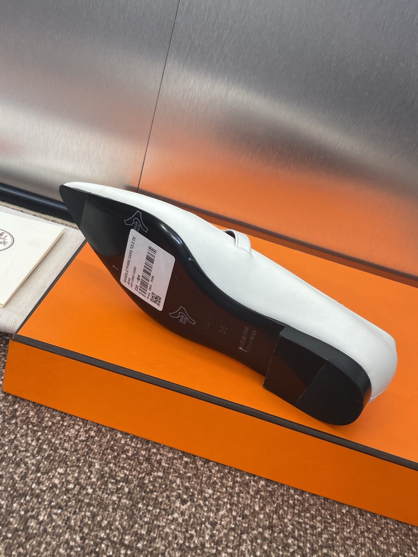 HM 25C Kelly Ballet Flat Gris Clair Calfskin 208267