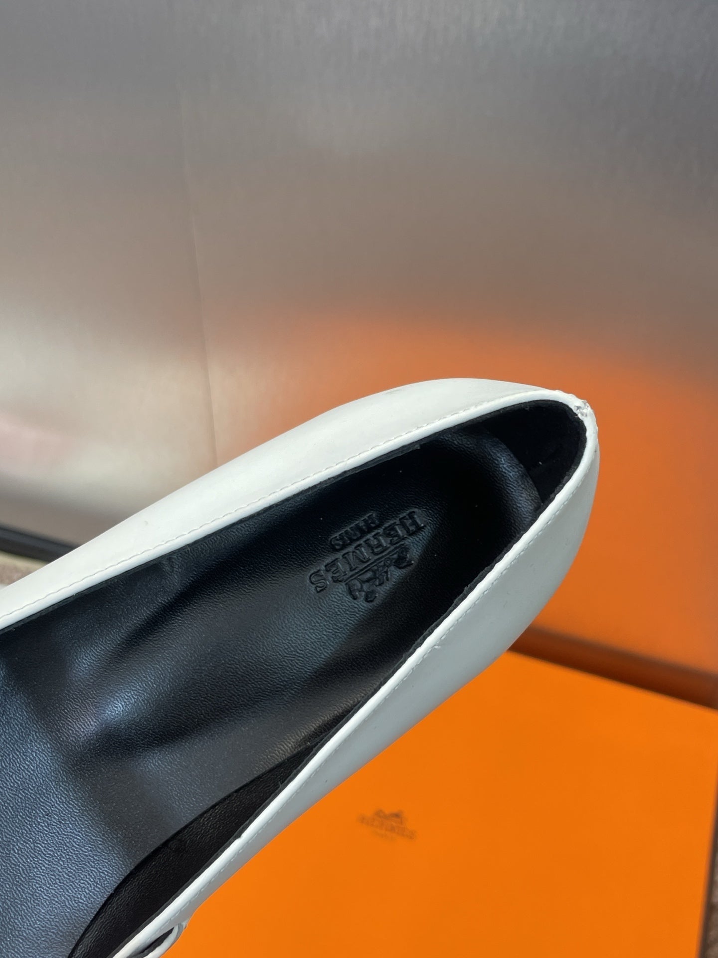 HM 25C Kelly Ballet Flat Gris Clair Calfskin 208267