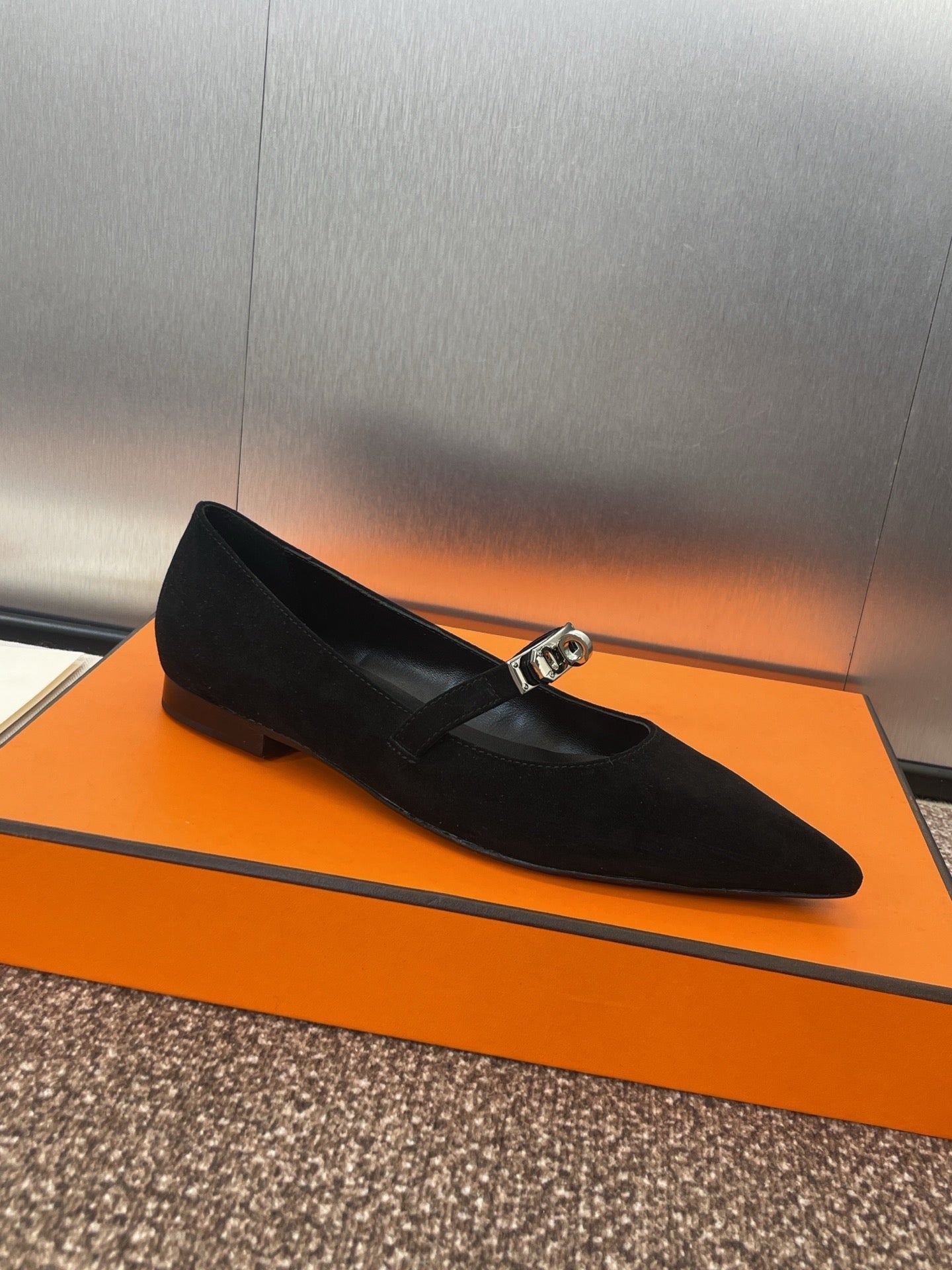 HM 25C Kelly Ballet Flat Noir Suede 208270