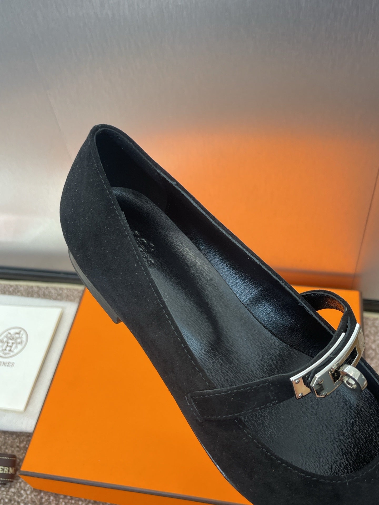 HM 25C Kelly Ballet Flat Noir Suede 208270