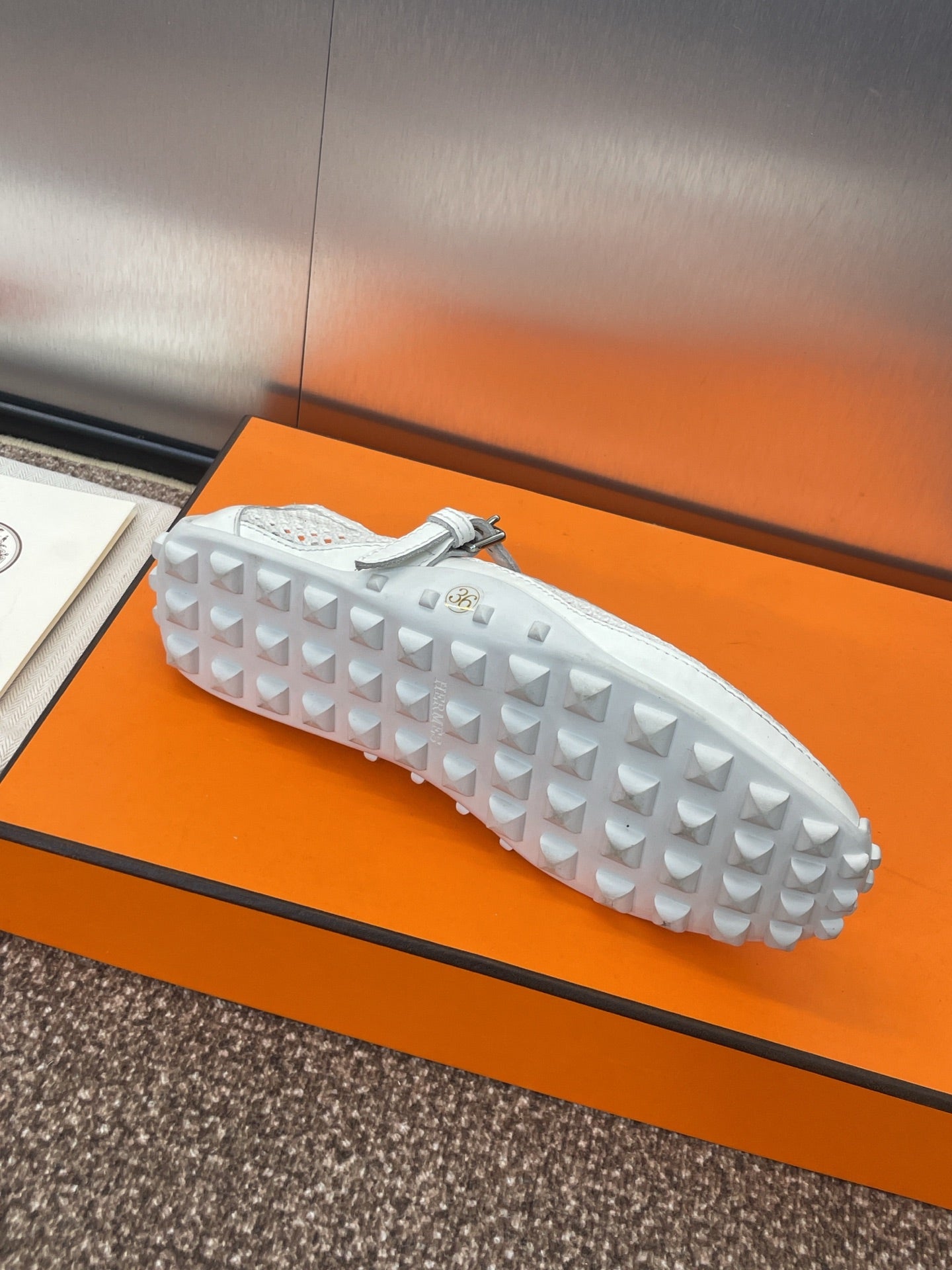 HM 25C Kichu Ballet Flat White Fabric with Calfskin 208284