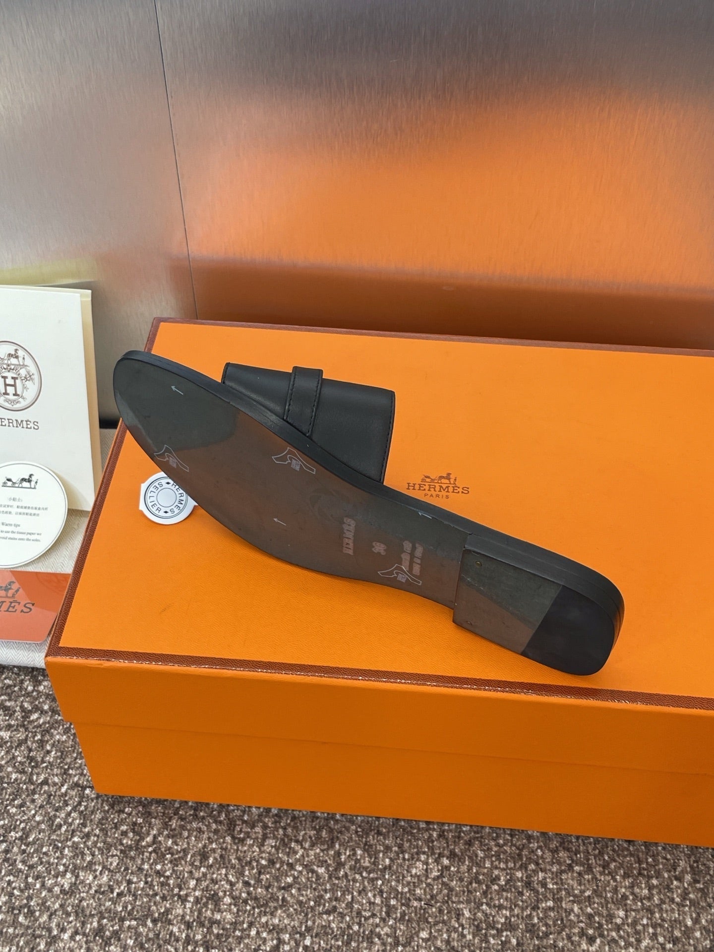 HM Giulia Slide Black Sheepskin 320019