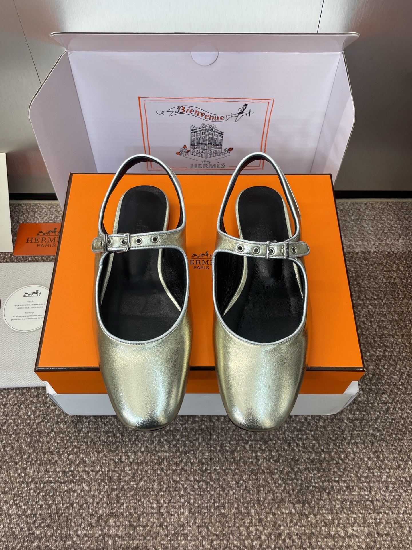 HM 25 Kleo Slingback Gold Calfskin 372948