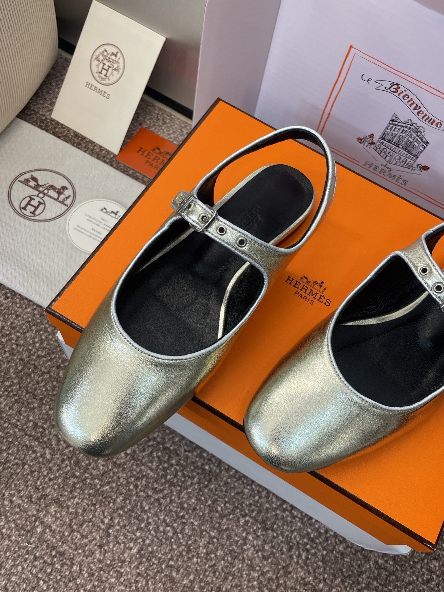 HM 25 Kleo Slingback Gold Calfskin 372948