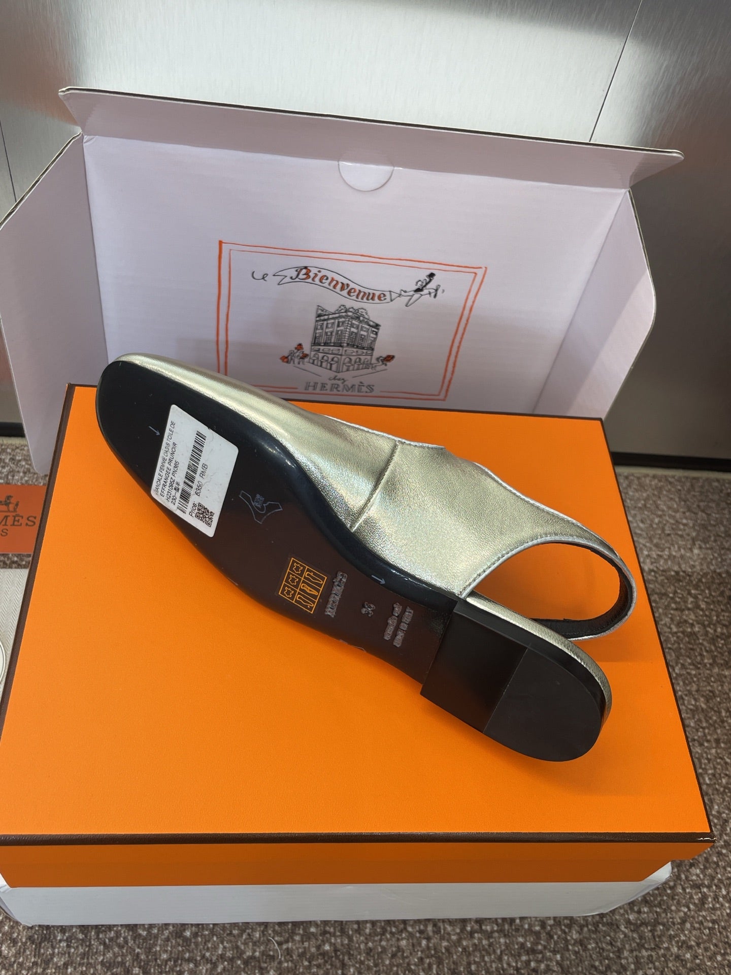 HM 25 Kleo Slingback Gold Calfskin 372948