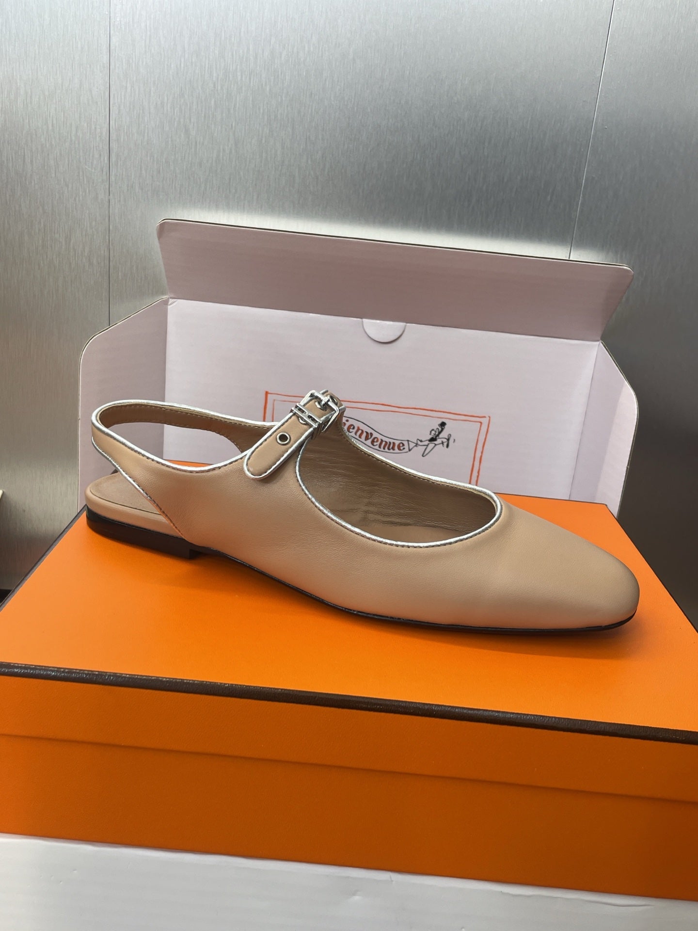 HM 25 Kleo Slingback Beige Calfskin 372949