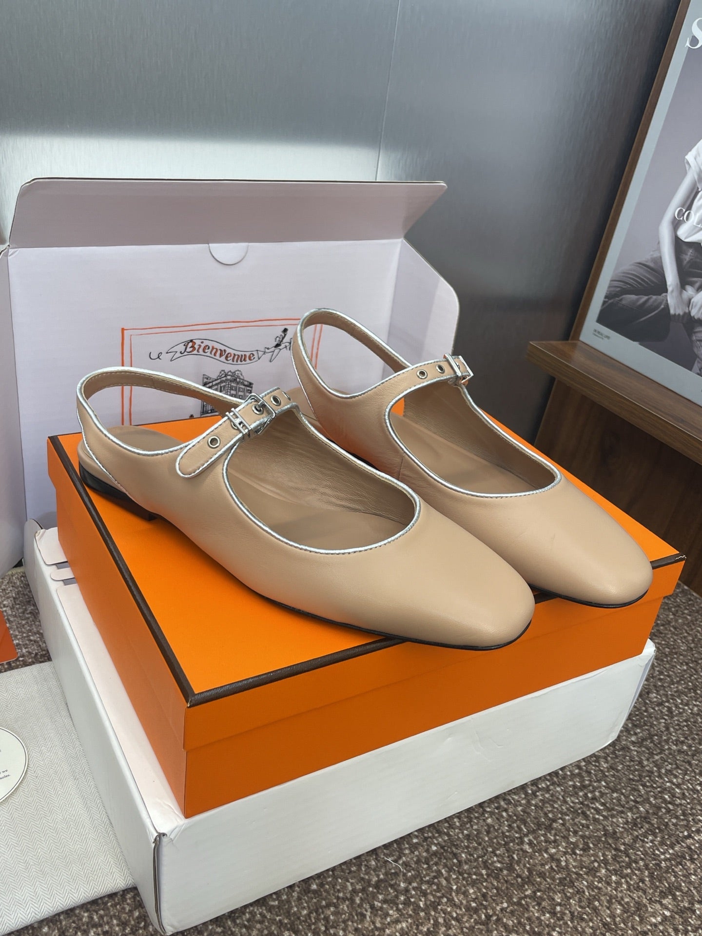 HM 25 Kleo Slingback Beige Calfskin 372949