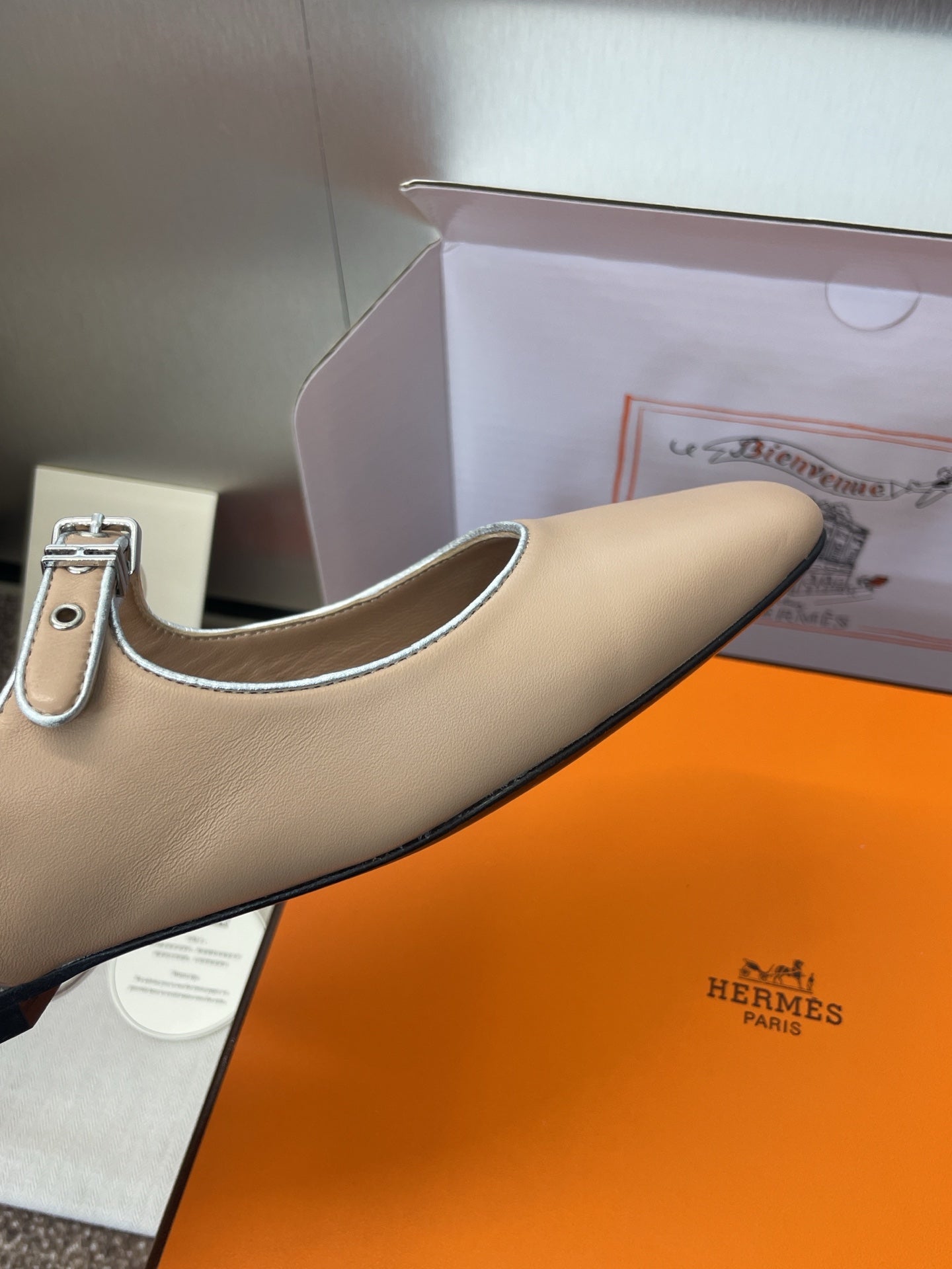 HM 25 Kleo Slingback Beige Calfskin 372949