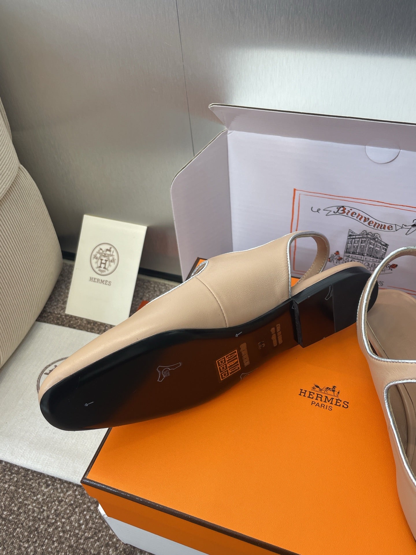 HM 25 Kleo Slingback Beige Calfskin 372949