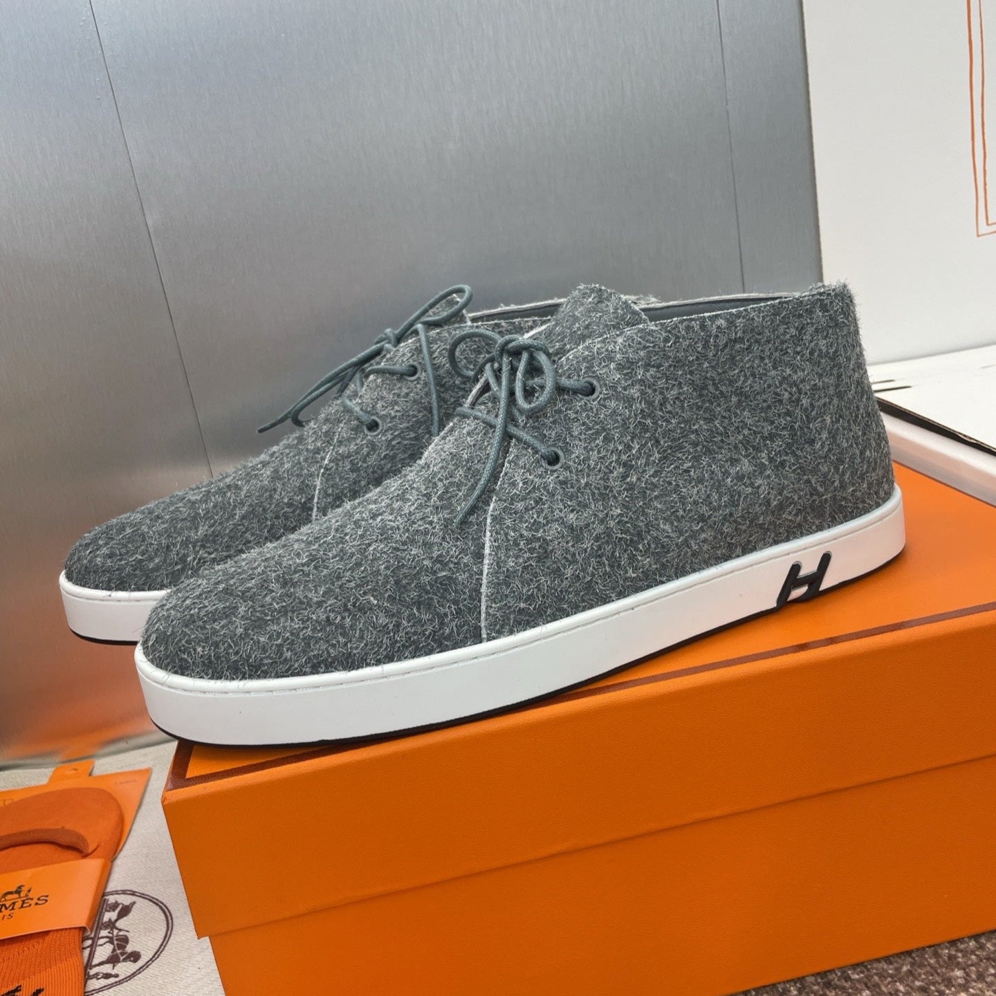 HM 25 Klicker Sneaker Blue Woolen Calfskin 373015