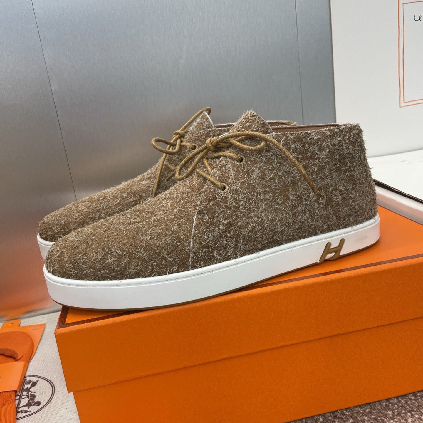 HM 25 Klicker Sneaker Brown Woolen Calfskin 373016