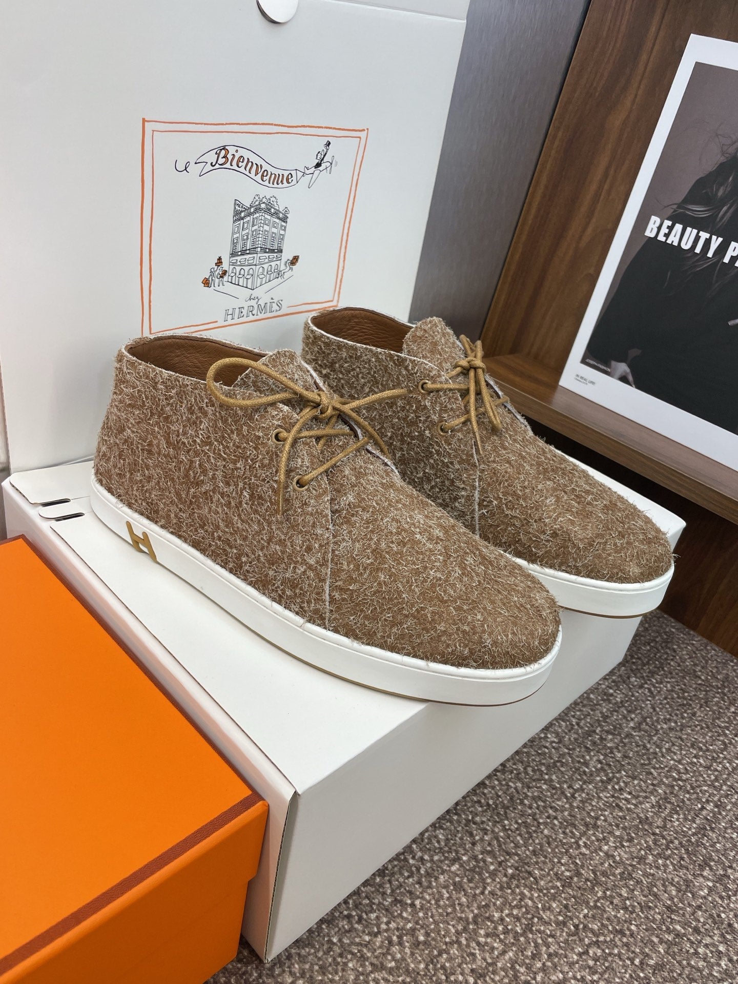 HM 25 Klicker Sneaker Brown Woolen Calfskin 373016