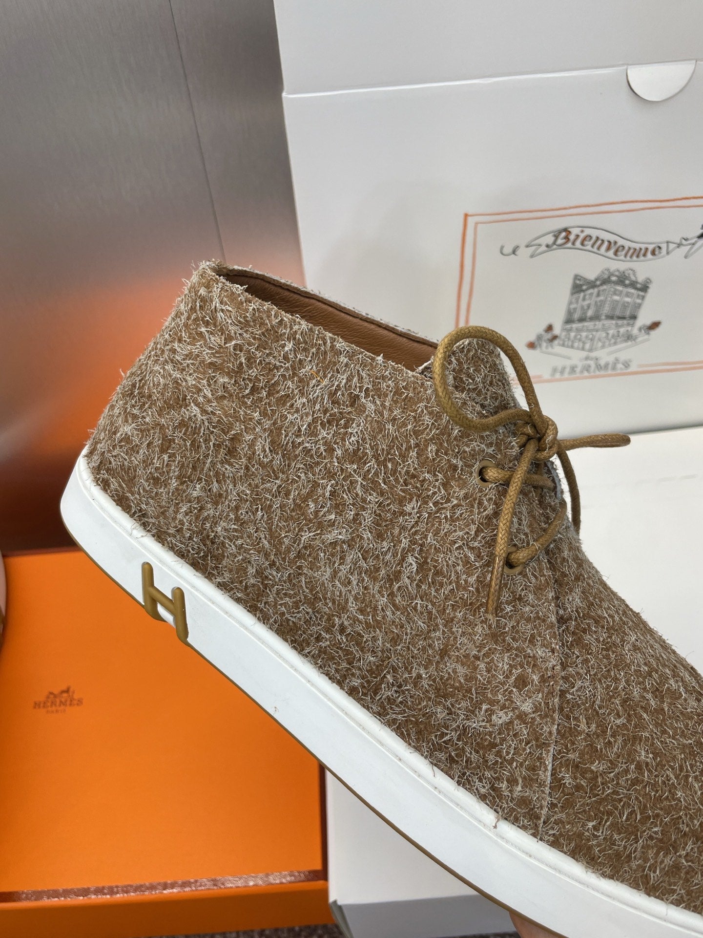 HM 25 Klicker Sneaker Brown Woolen Calfskin 373016