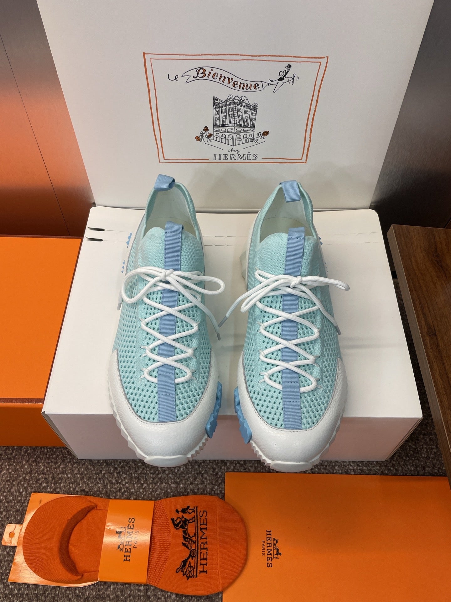 HM 25 Lift Sneaker Sky Blue Mesh Sheepskin 373030