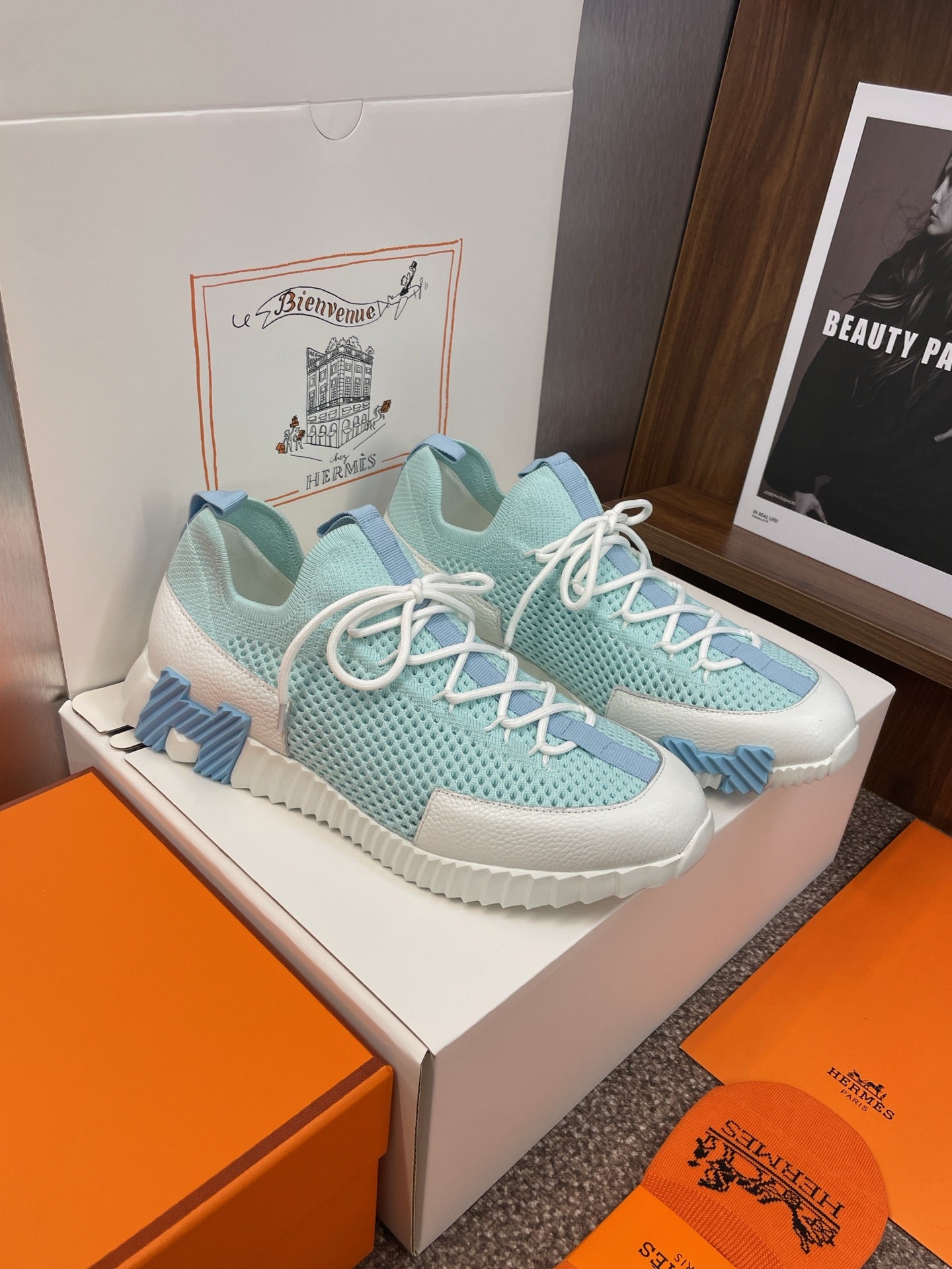 HM 25 Lift Sneaker Sky Blue Mesh Sheepskin 373030