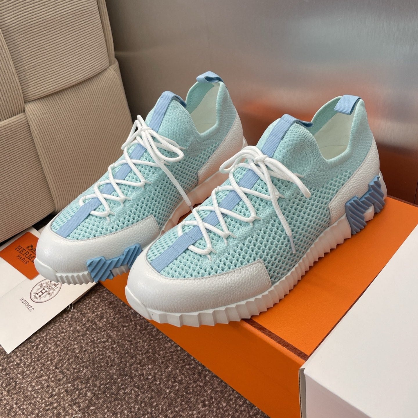 HM 25 Lift Sneaker Sky Blue Mesh Sheepskin 373030