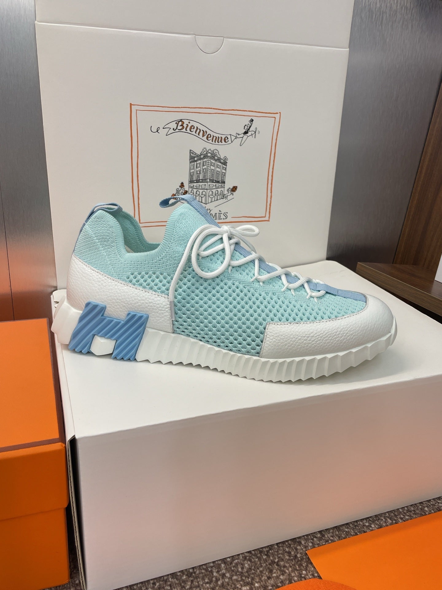 HM 25 Lift Sneaker Sky Blue Mesh Sheepskin 373030