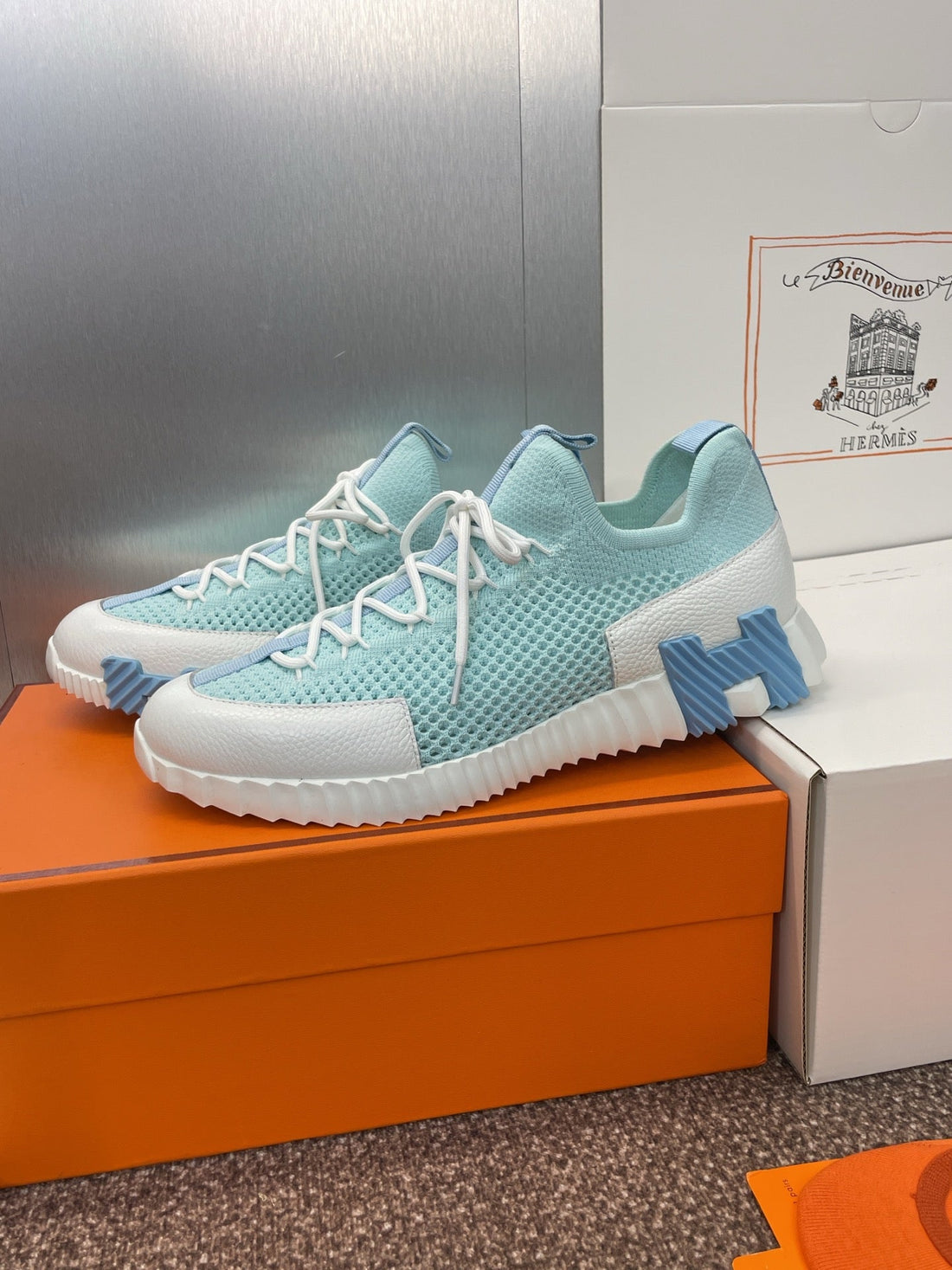 HM 25 Lift Sneaker Sky Blue Mesh Sheepskin 373030