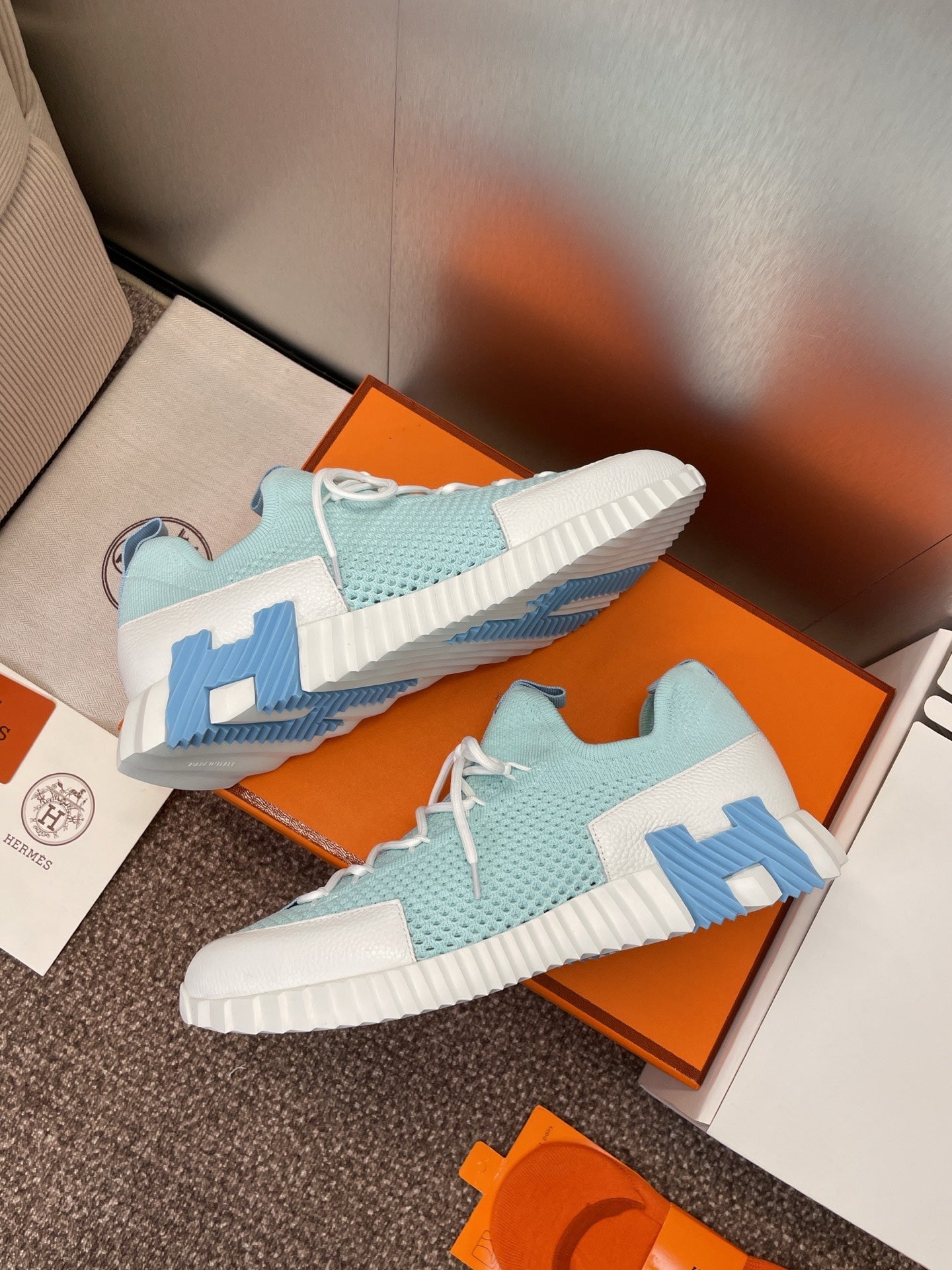 HM 25 Lift Sneaker Sky Blue Mesh Sheepskin 373030