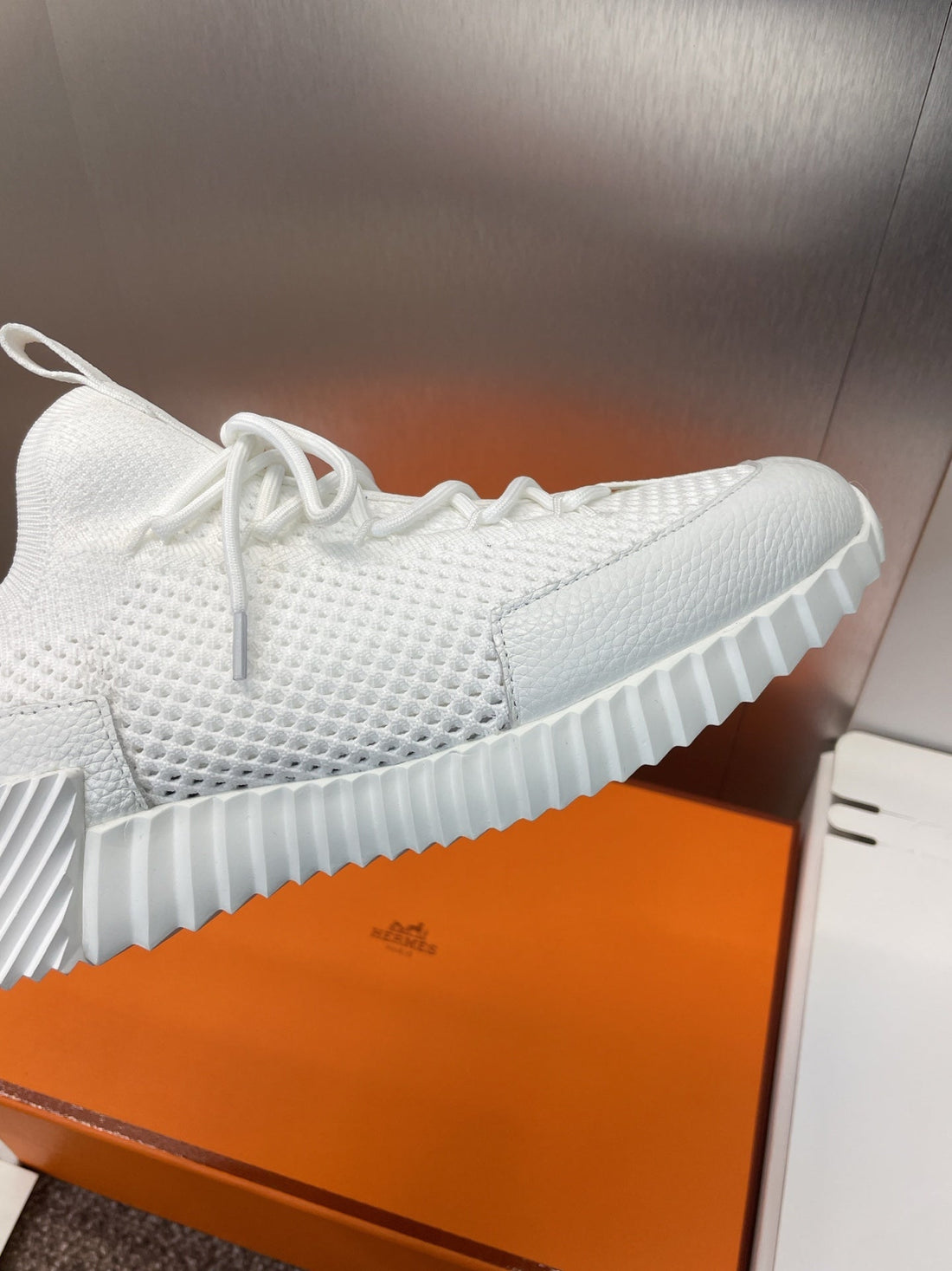 HM 25 Lift Sneaker White Mesh Sheepskin 373036