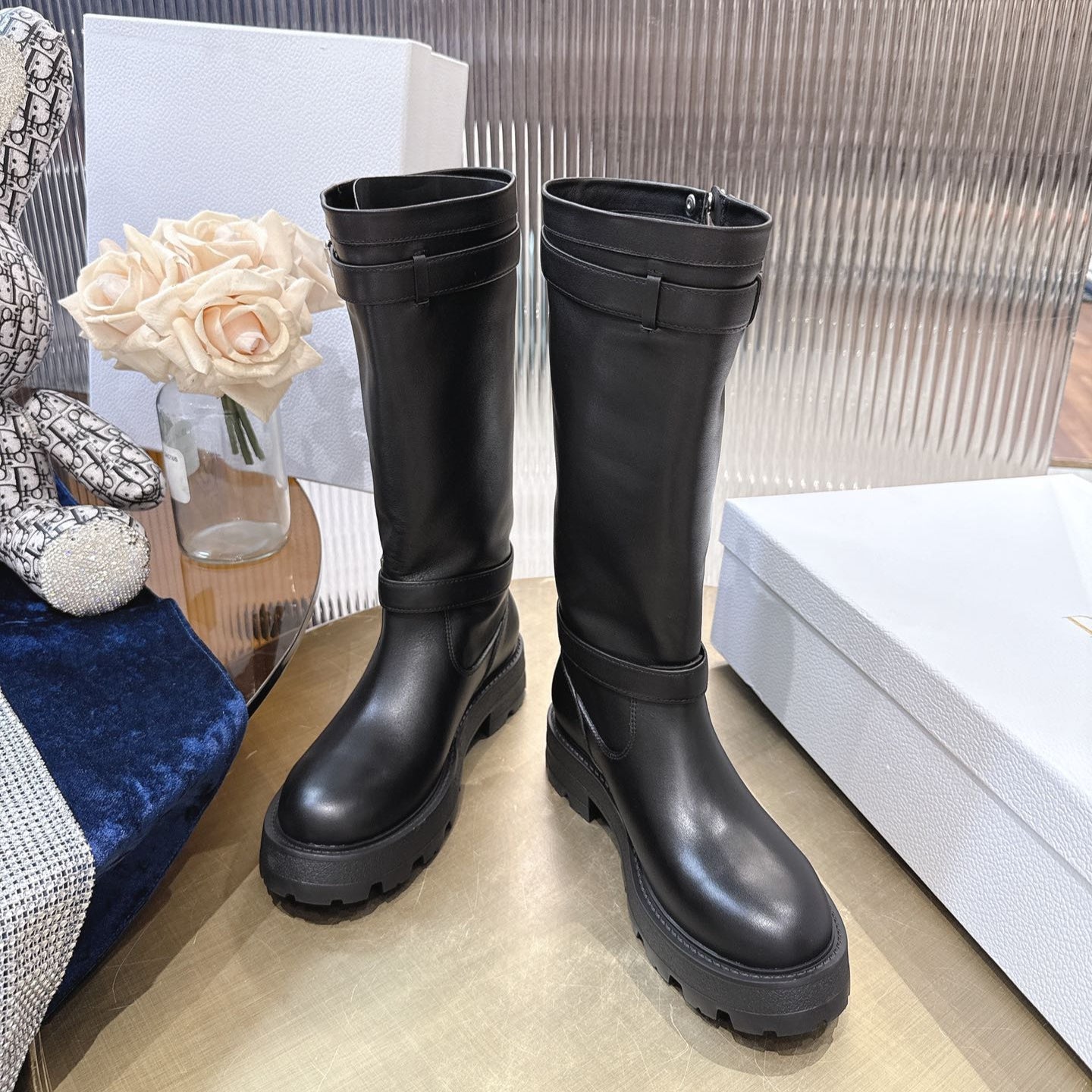 CD 25 high-top boots black calfskin 438777