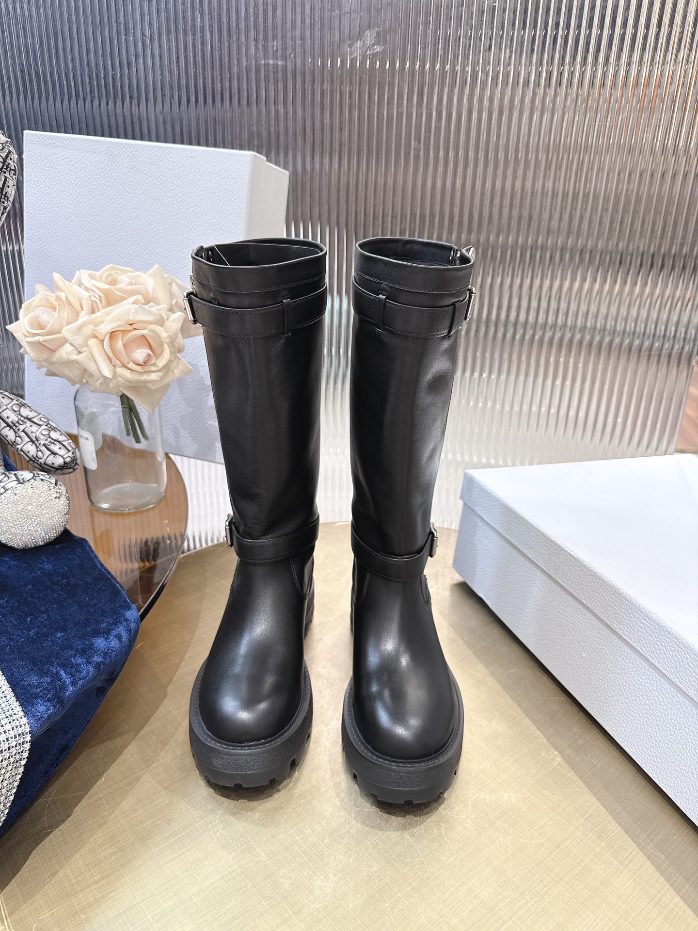 CD 25 high-top boots black calfskin 438777