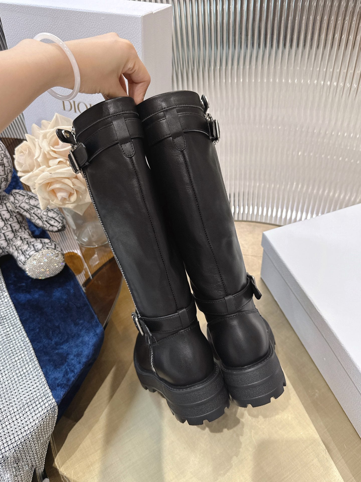 CD 25 high-top boots black calfskin 438777