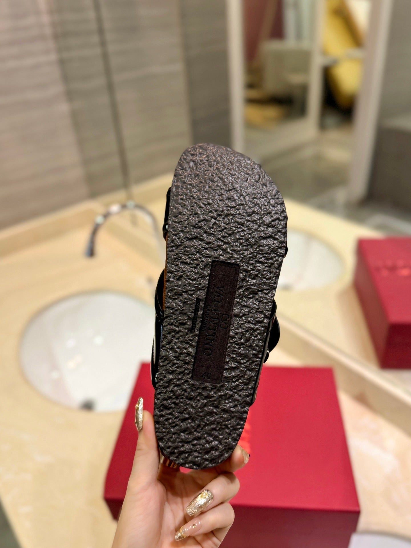 CROSSOVER - STRAP BLACK CALFSKIN SLIDE