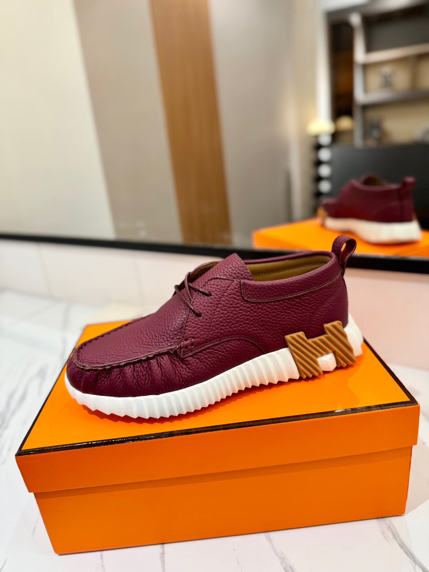 HM Increase Sneaker Red Purple Cowhide  983027